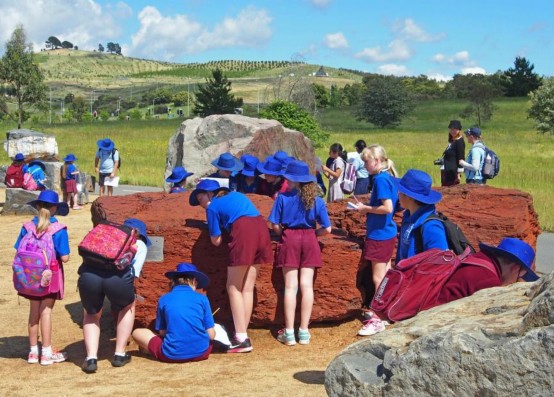School children visit the Federation Rocks